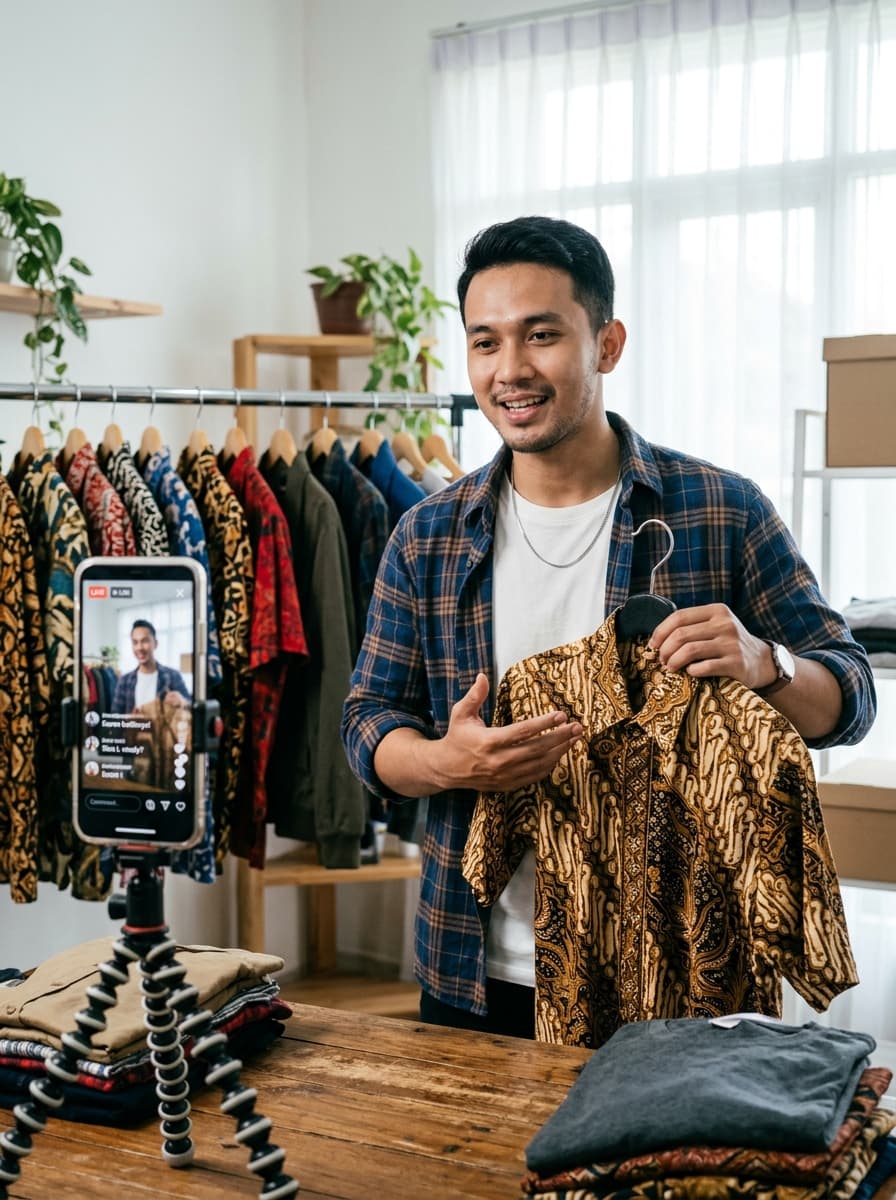 Member live selling fashion (foto ilustrasi)