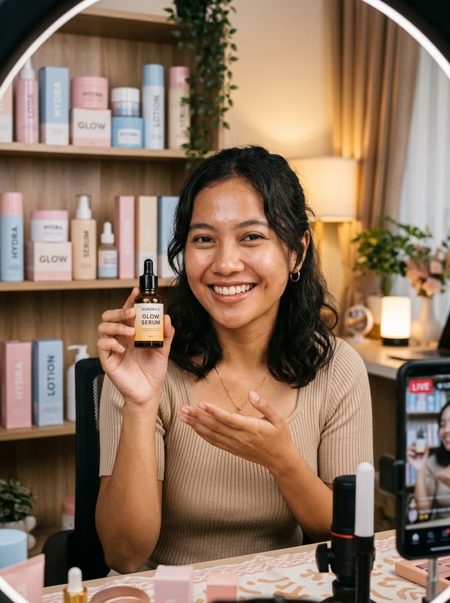 Member live selling skincare (foto ilustrasi)